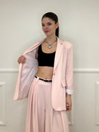 Blazer Con Fodera Gessata 216401 Rosa