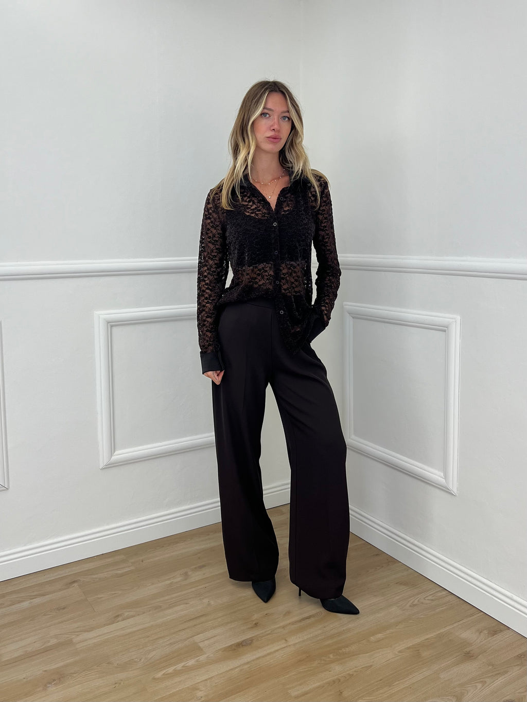 Pantalone Fluido Cady 7270 Marrone