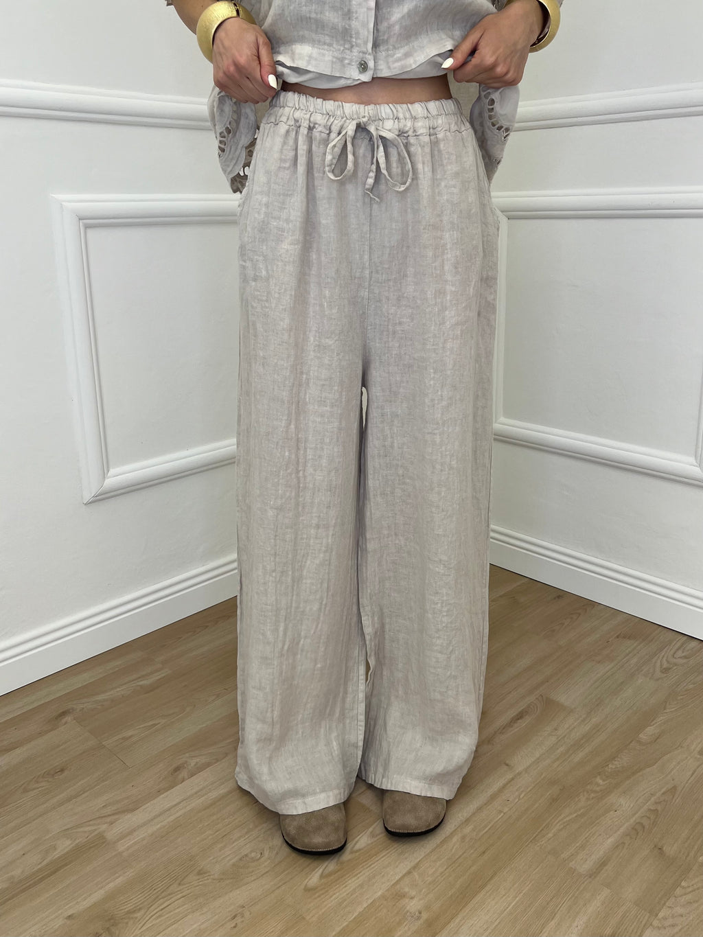 Pantalone Palazzo Lino I586 Beige