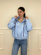 Giubbino Taffetà Cappuccio 5029 Azzurro