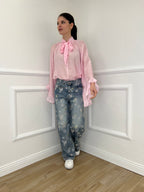 Camicia in Tencel con Fiocco 2608 Rosa