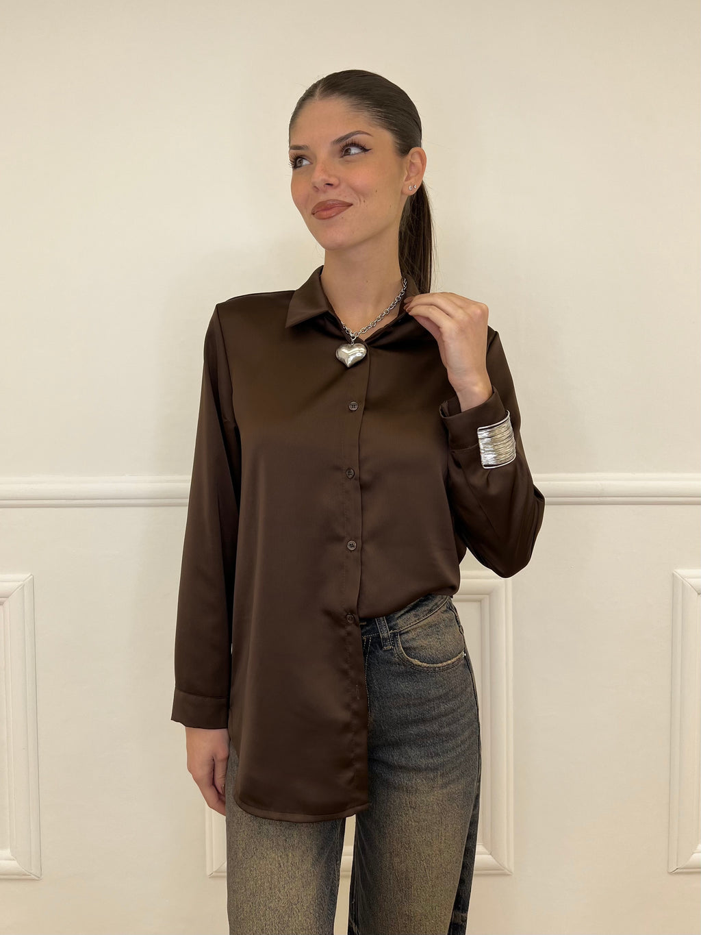 Camicia Satin C1081 Moro