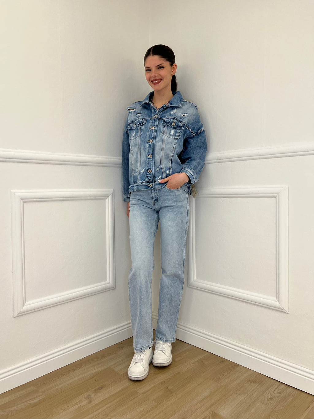 Jeans Ricamo Posteriore 5343 Azzurro