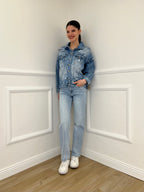 Jeans Ricamo Posteriore 5343 Azzurro