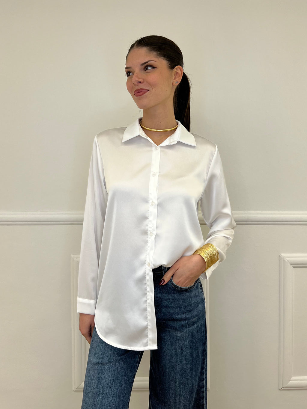 Camicia Satin 1081 Bianco