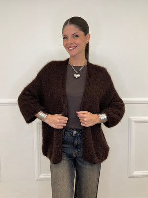 Cardigan Effetto Mohair 633 Moro