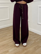Pantalone Coulisse Felpa D28793 Burgundy