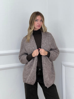 Cardigan Aperto Mohair 5021 Taupe