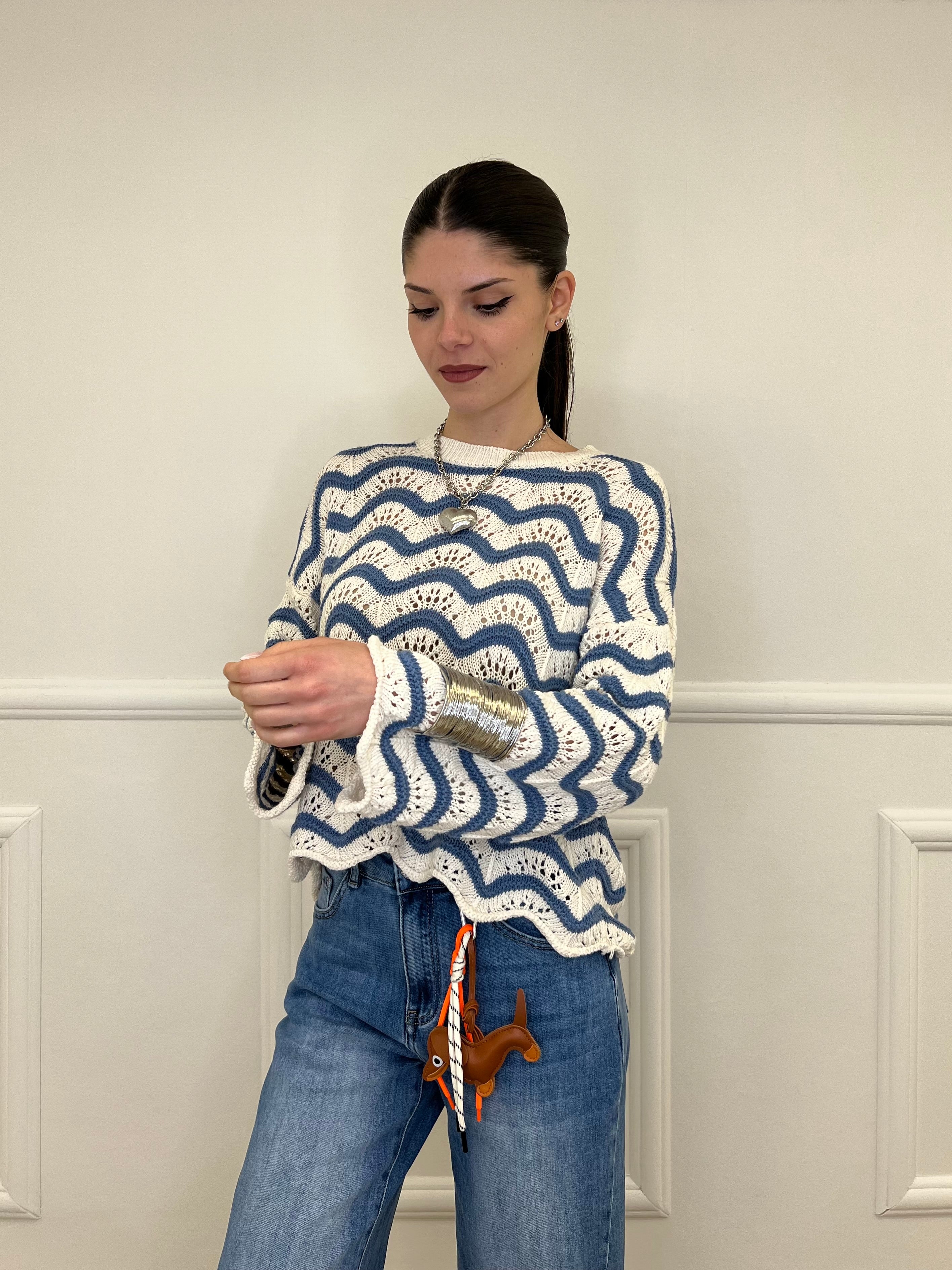 Maglia Traforata Ondine 10514 Avio