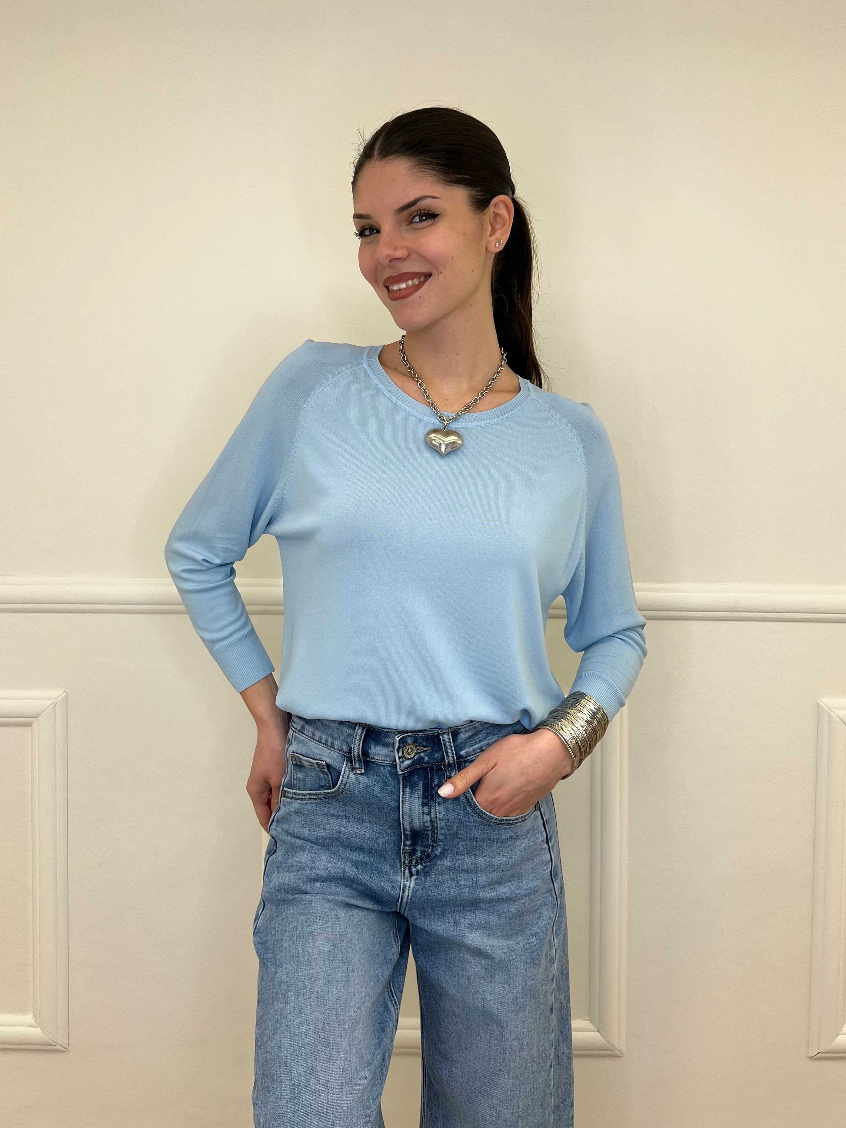 Maglia in Filo di Viscosa J185 Azzurro