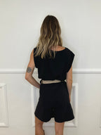 Blusa Viscosa Profili Satin 83307 Nero