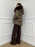 Piumino Corto Pelliccia 2259 Moro