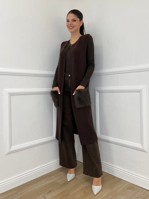 Maxi Gilet 5599 Marrone