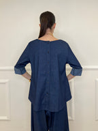 Blusa Chambray Bottoni 2546 Blu