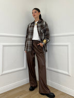 Pantalone Ecopelle 8043 Marrone