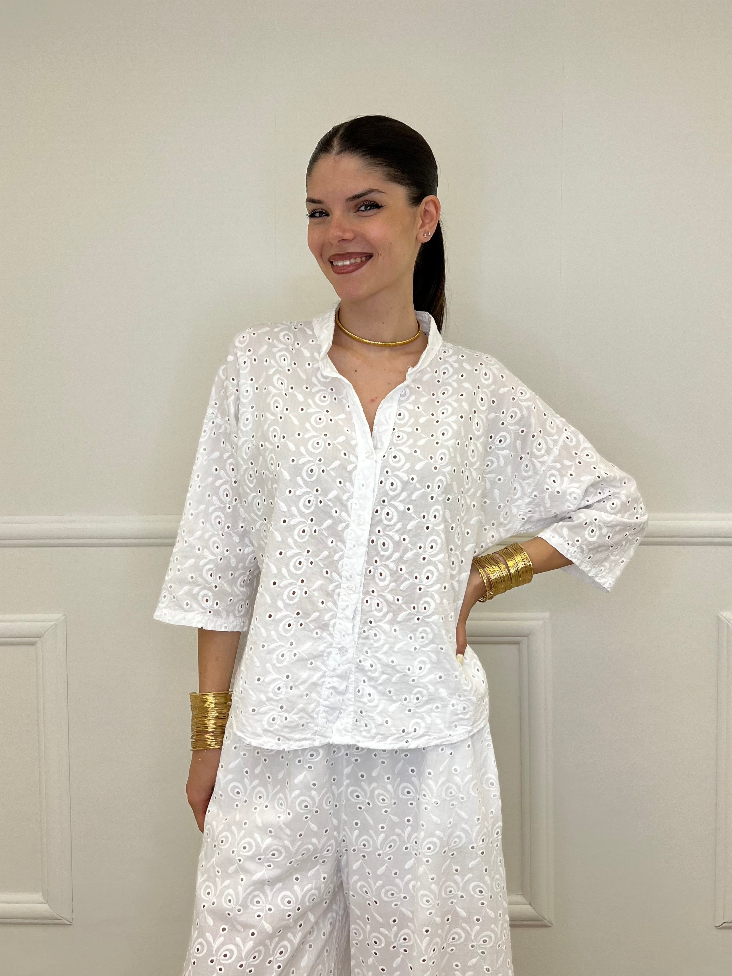 Camicia Coreana Sangallo 11392 Bianco