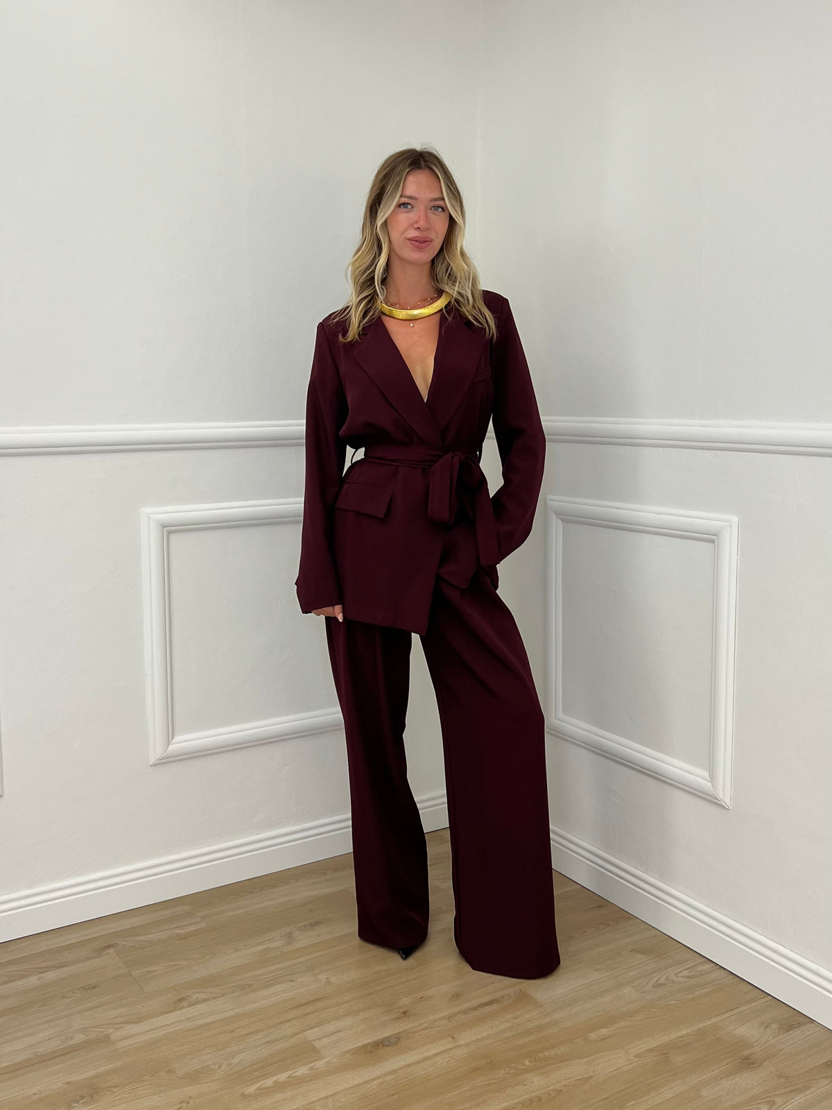 Tailleur Con Cintura 51025 Burgundy