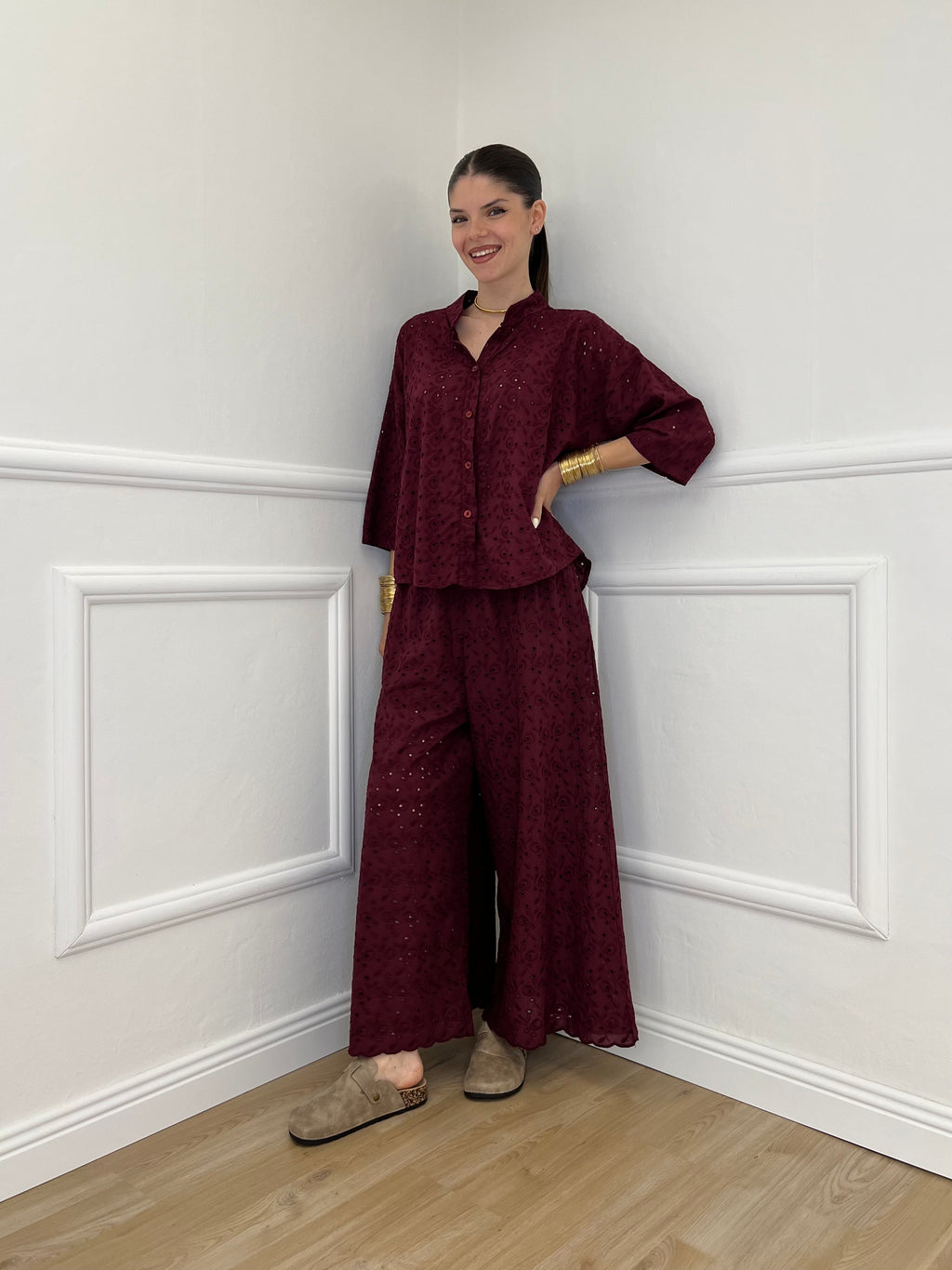 Camicia Coreana Sangallo 11392 Burgundy