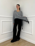 Maglia Asimmetrica Pizzo 25743 Grigio