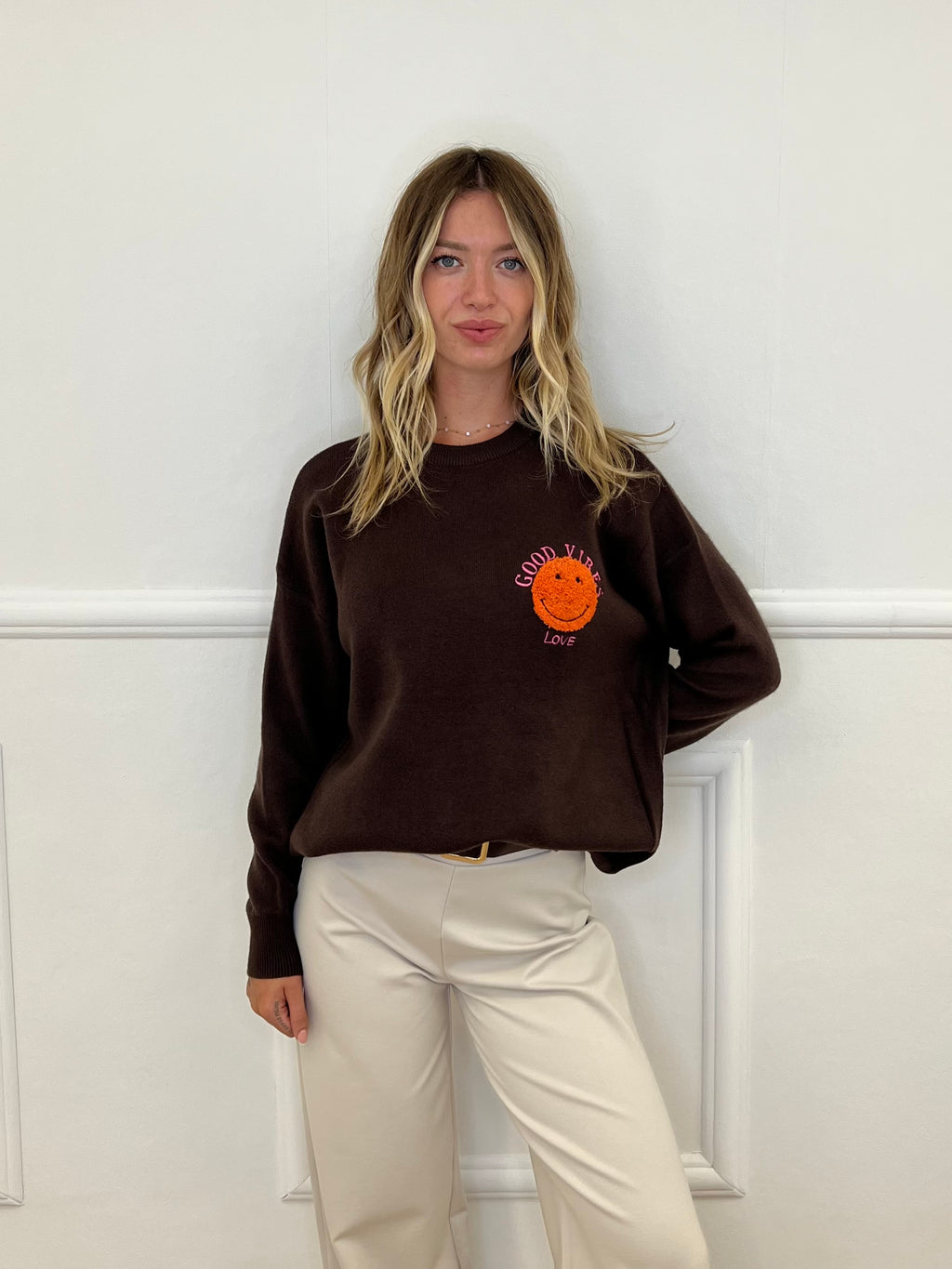 Maglia Over Good Vibes Love S11167 Marrone