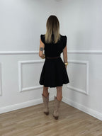 Abito Corto Con Rouches 2629 Nero