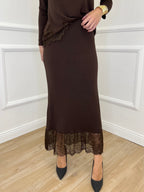 Gonna in Maglia Pizzo 2187 Moro