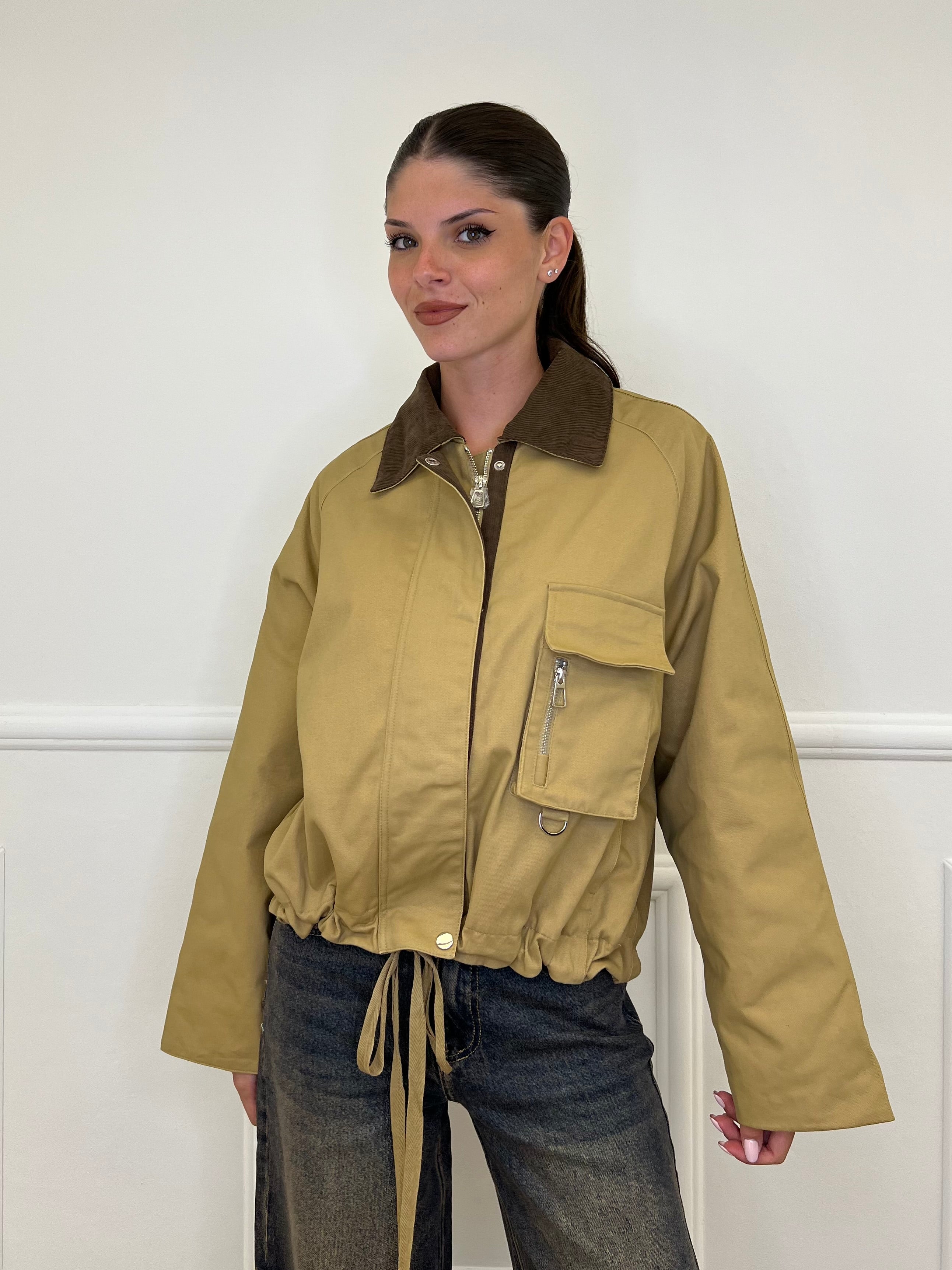 Blouson Over TR8866 Khaki - Bazar Abbigliamento