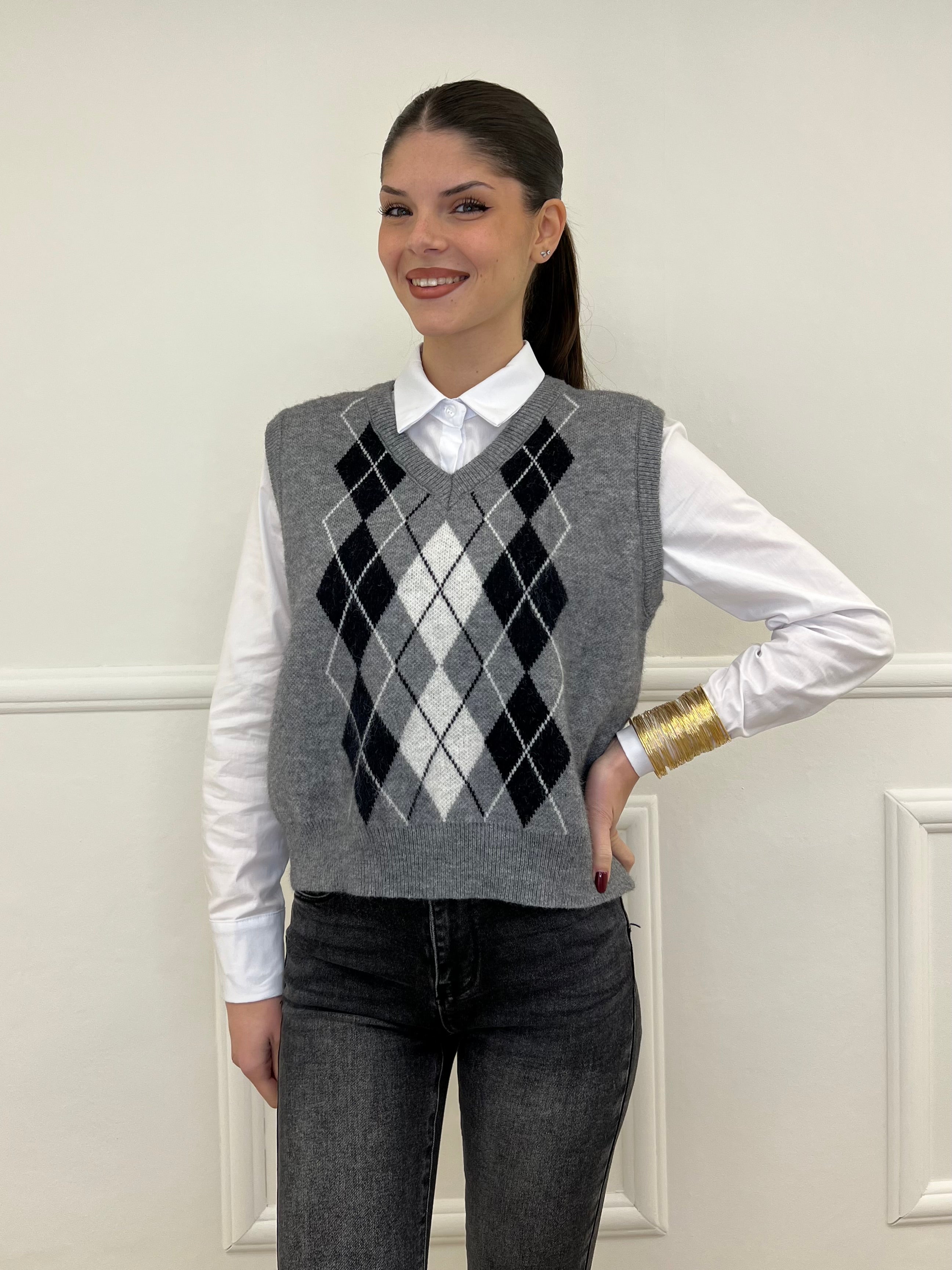 Gilet Losanghe 261711 Grigio