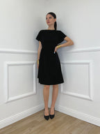 Vestito Con Drappeggio e Fiocco 4782 Nero
