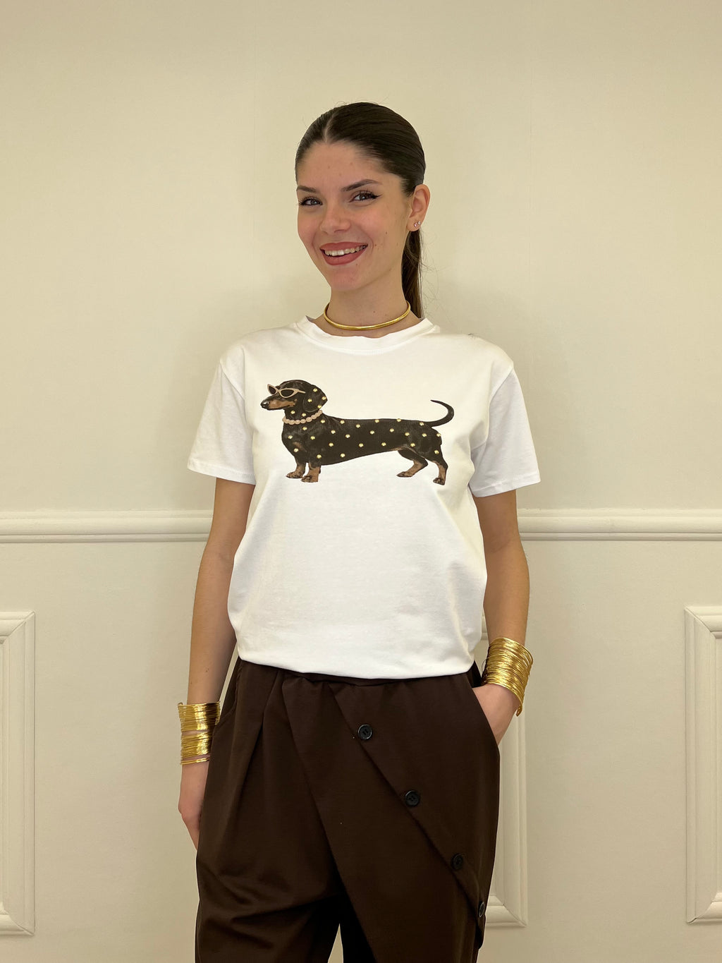 T-shirt Bassotto Borchie