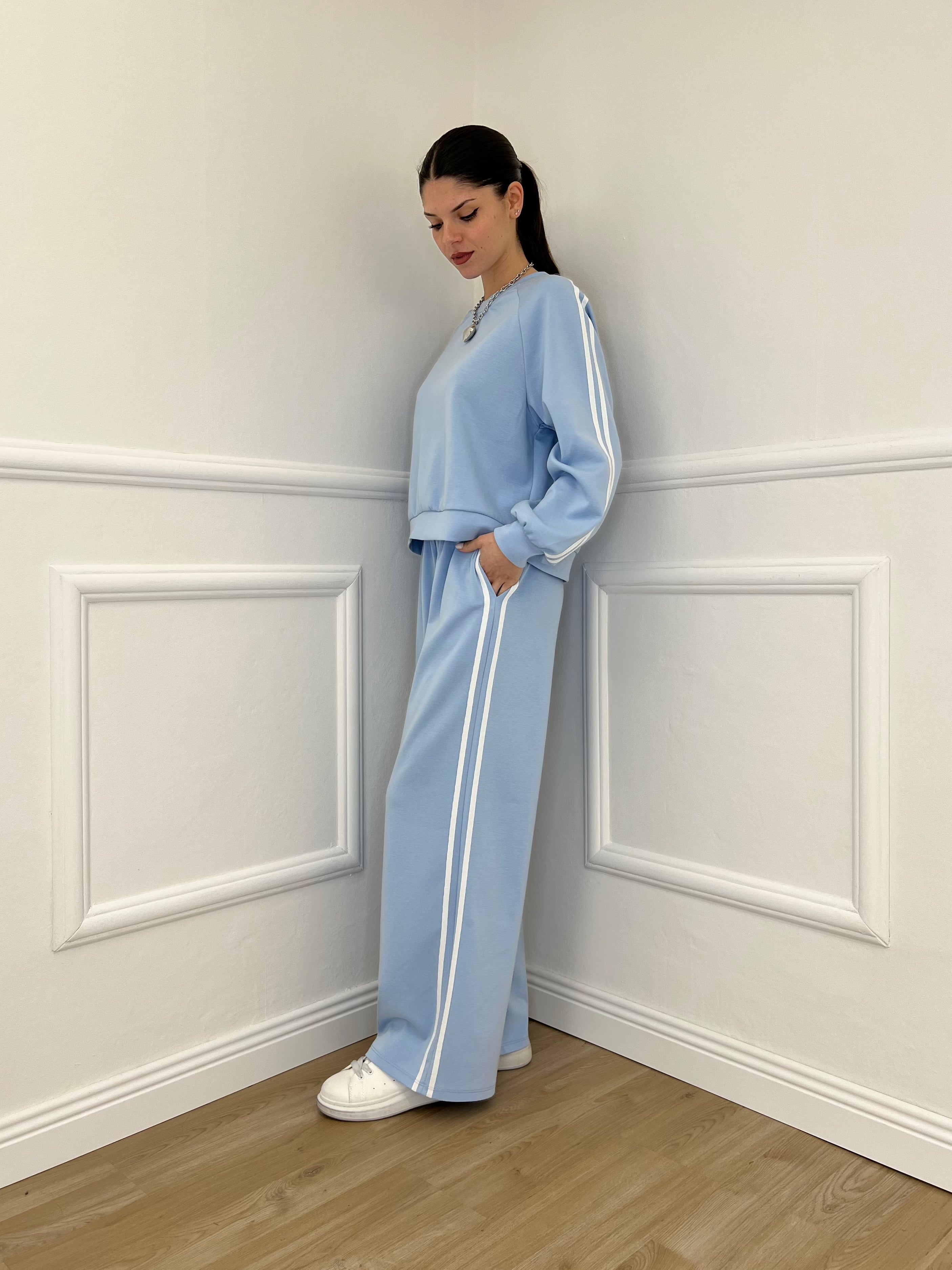 Tuta Bande Girocollo 88426 Azzurro