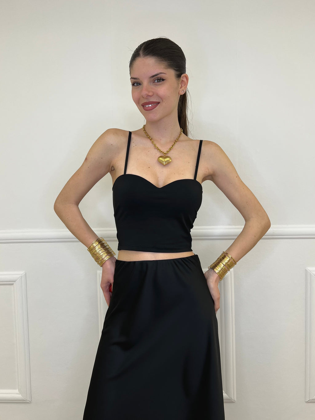 Top Con Spalline 25206 Nero