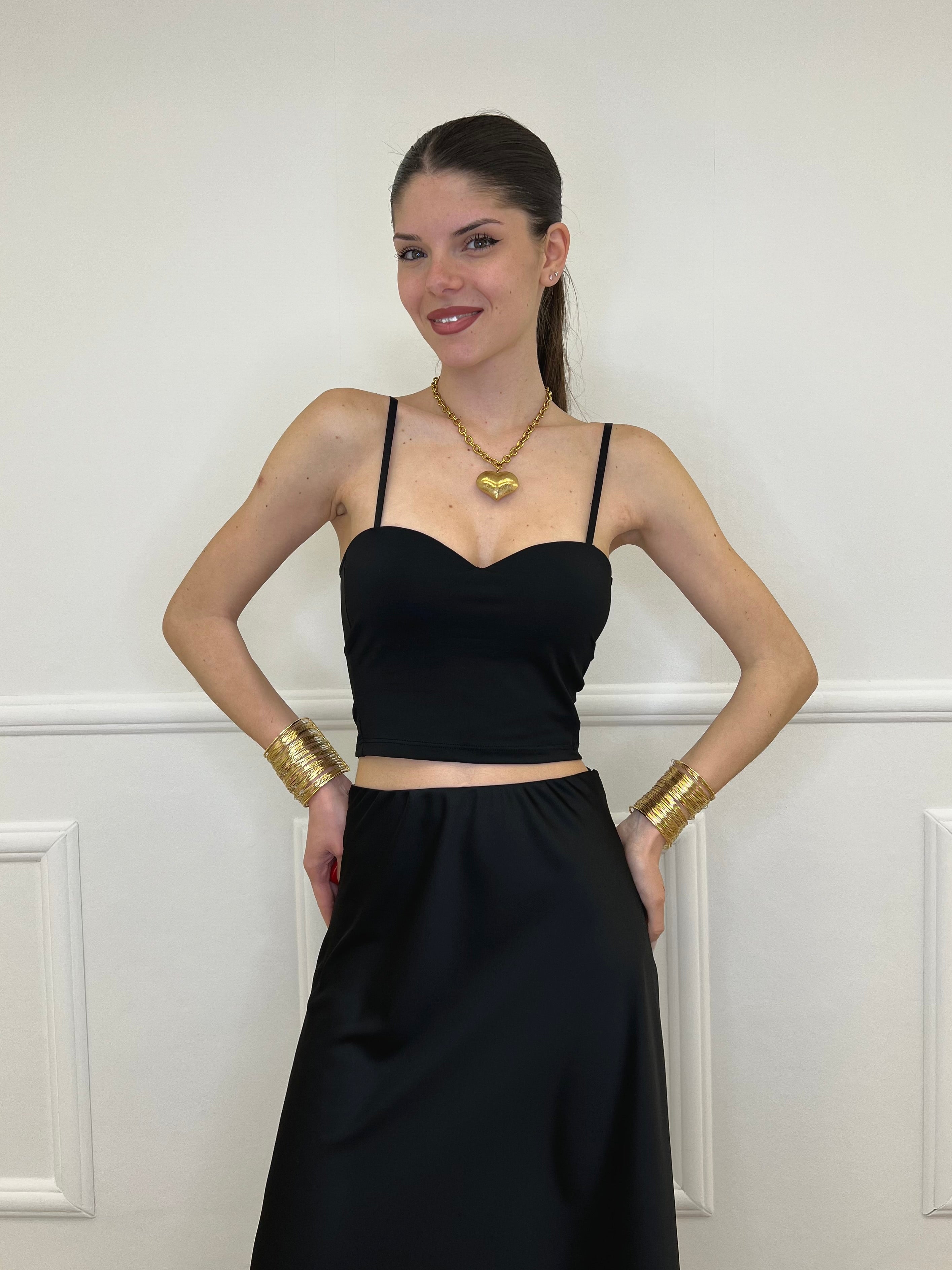 Top Con Spalline 25206 Nero