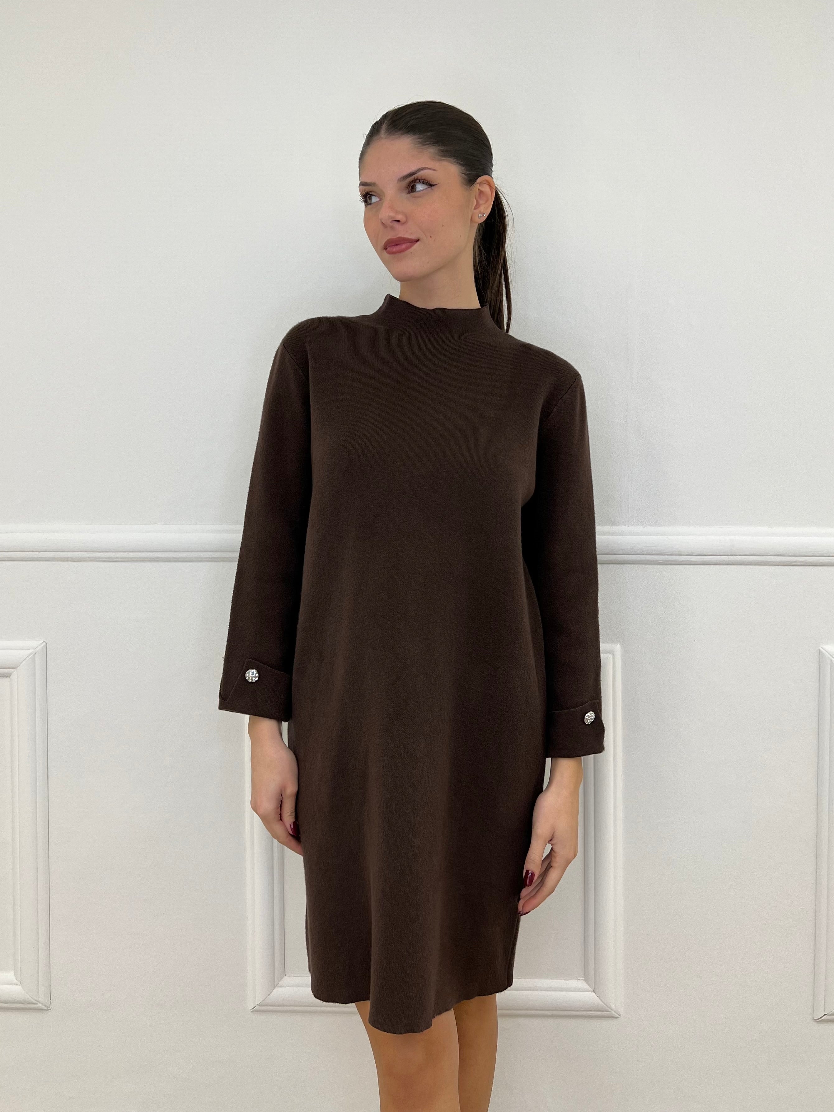 Abito in Maglia 9432 Marrone