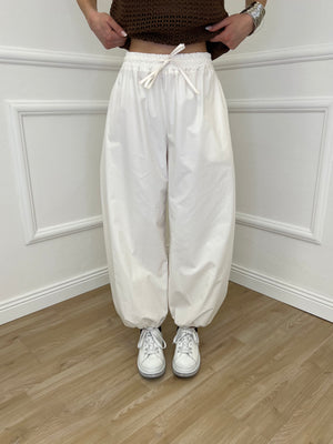 Pantalone Parachute Popeline 37199 Panna