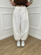 Pantalone Parachute Popeline 37199 Panna