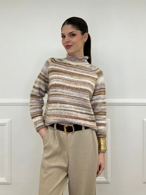 Maglia Vulcano Multicolor 25206 Ecru