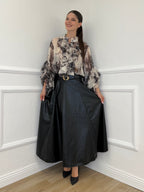 Camicia Jabot Fantasia 4525 Nero - Bazar Abbigliamento