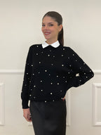 Maglia Perle Girocollo 7313 Nero