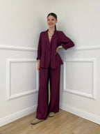 Tailleur In Lino e Tencel 26301 Burgundy