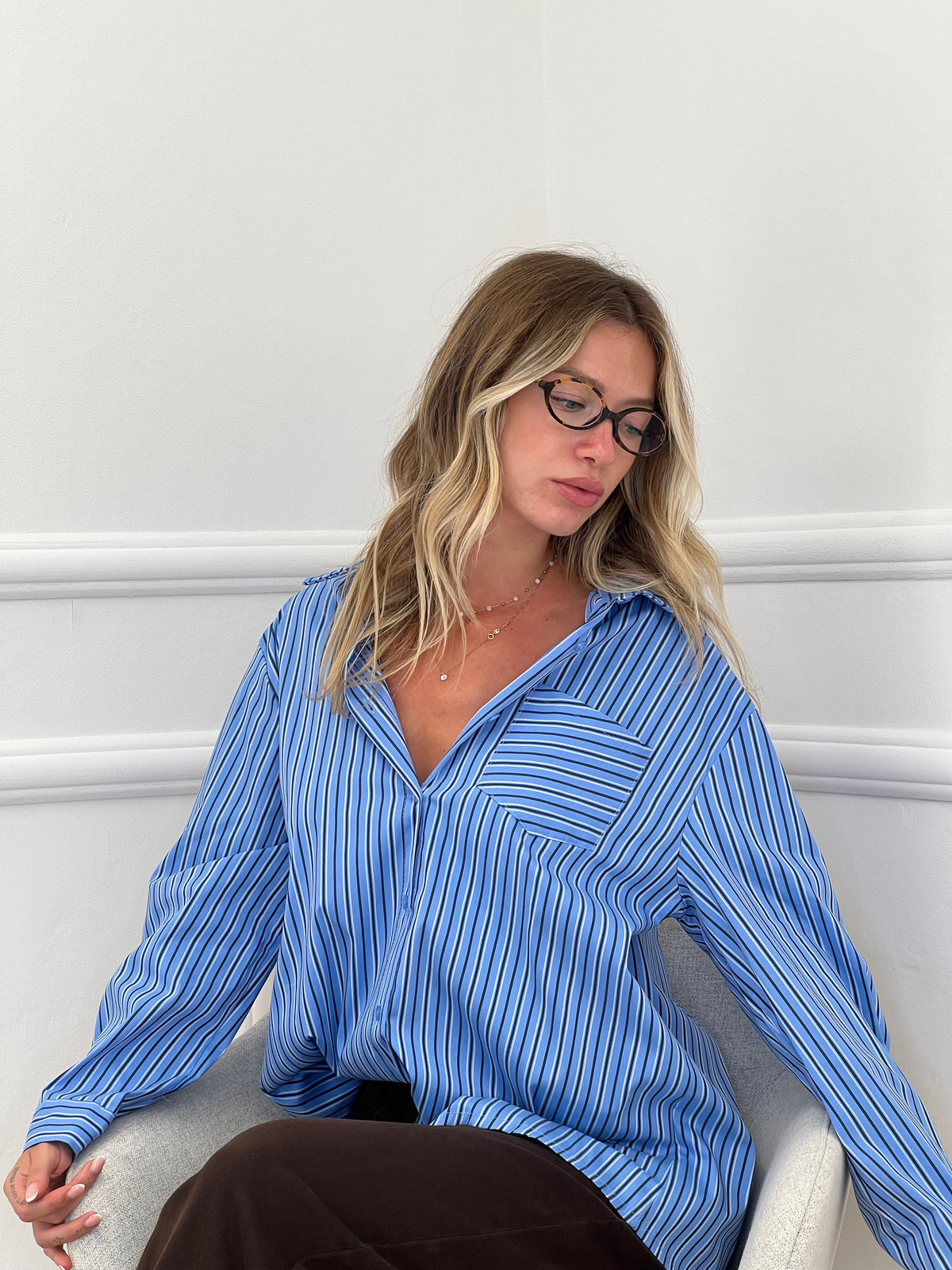 Camicia Regimental Over 28813 Azzurro