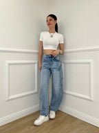 T-shirt Crop Lumina LC240001 Bianco