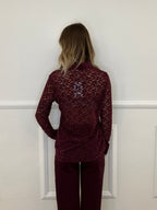 Camicia Pizzo Velluto 121493 Burgundy