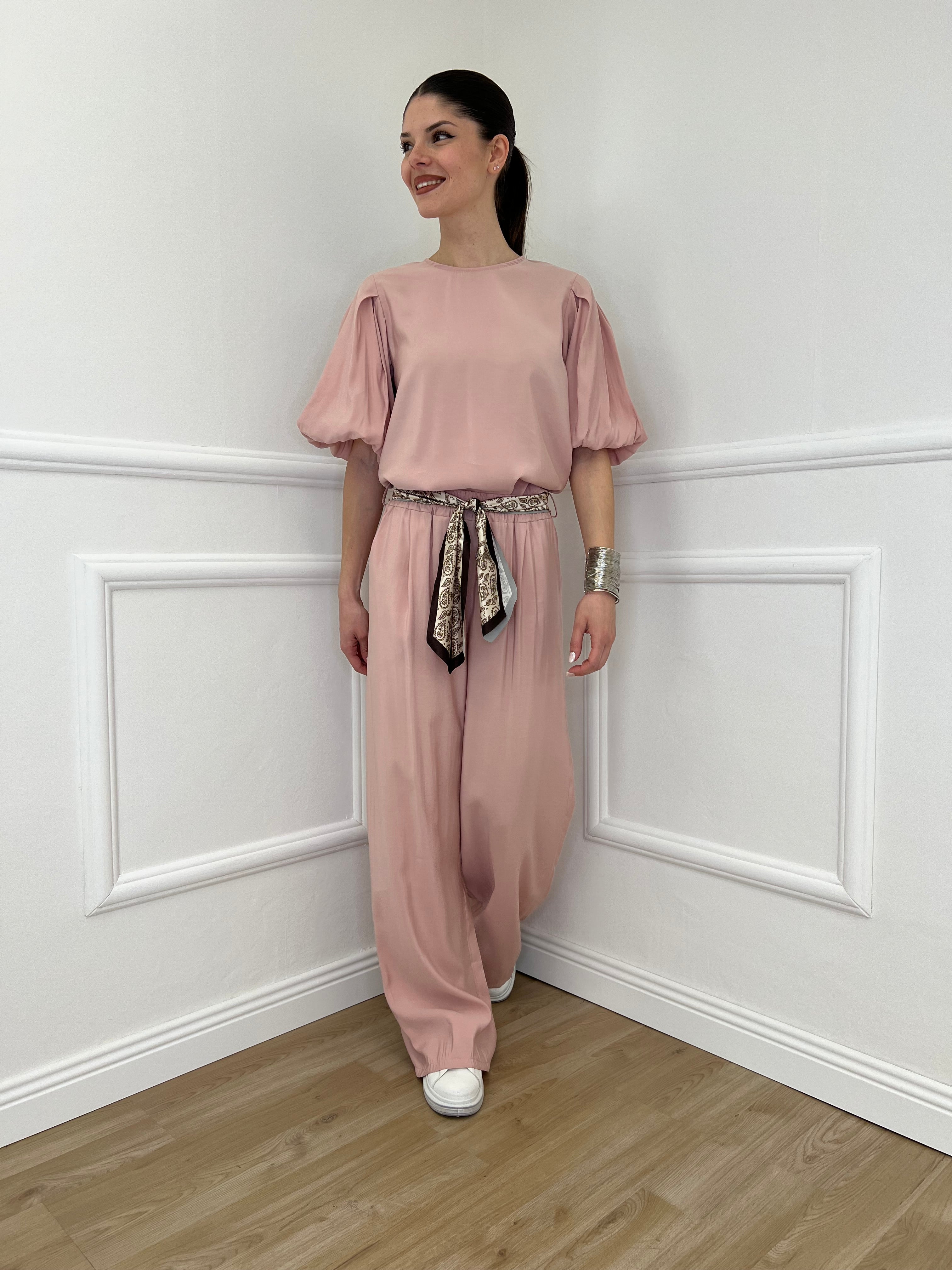 Pantalone Cupro Fusciacca 20527 Rosa