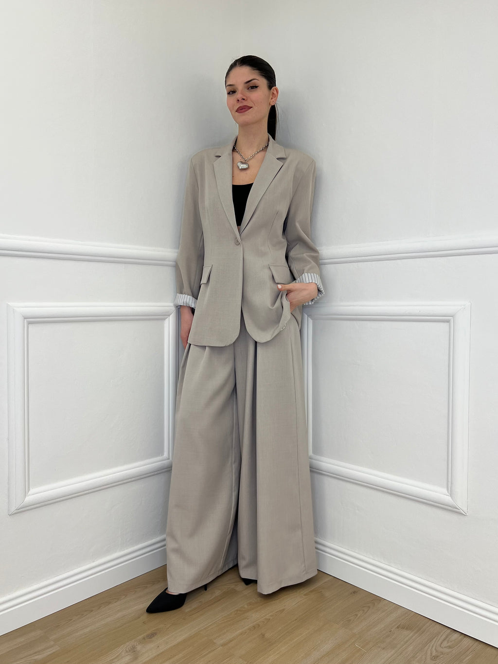 Pantalone a Palazzo 21509 Taupe