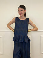 Blusa Chambray Gessata C889 Blu