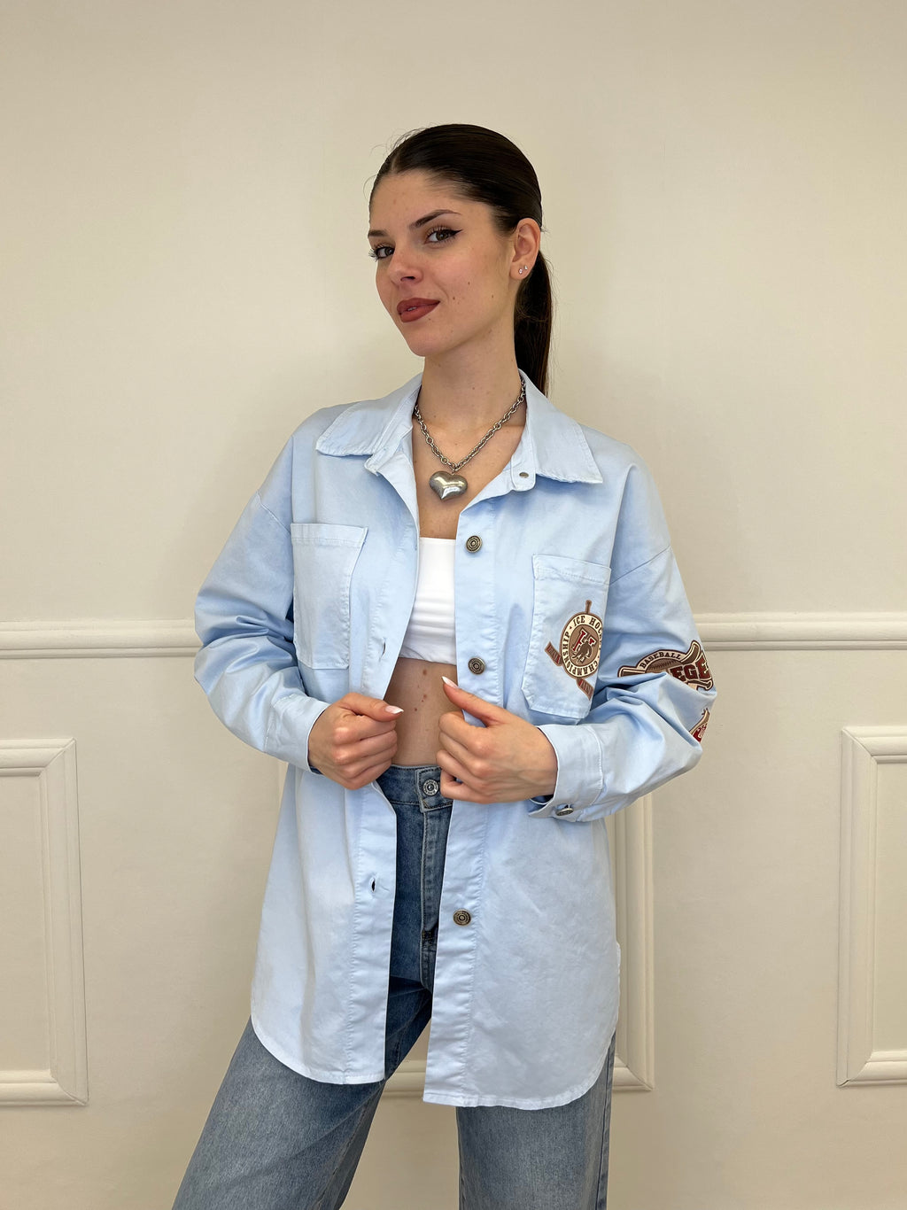 Giacca Camicia College 223606 Azzurro