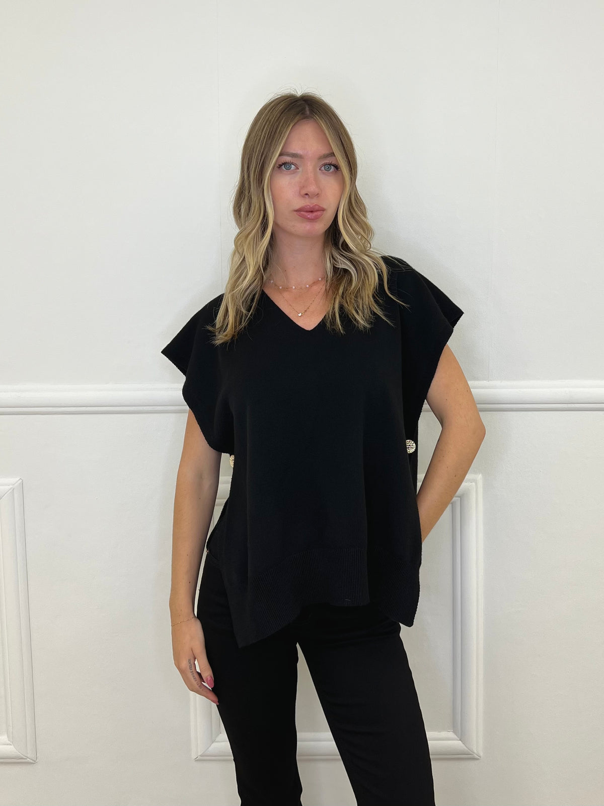 Maglia Viscosa e Alpaca con Bottoni 3502