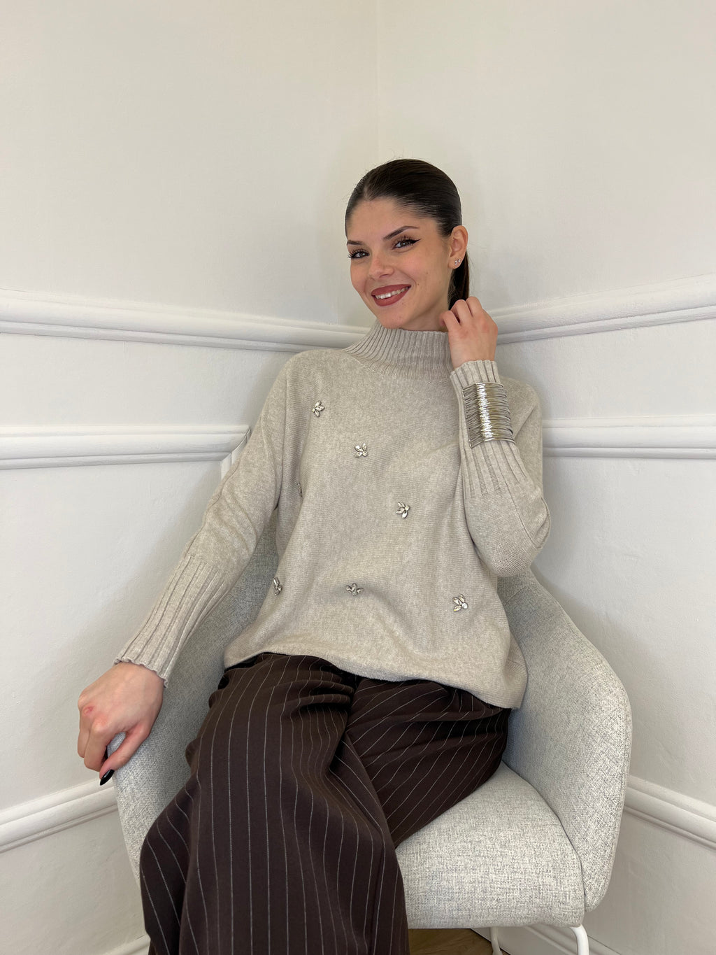 Maglia Cristalli 6026 Ecru