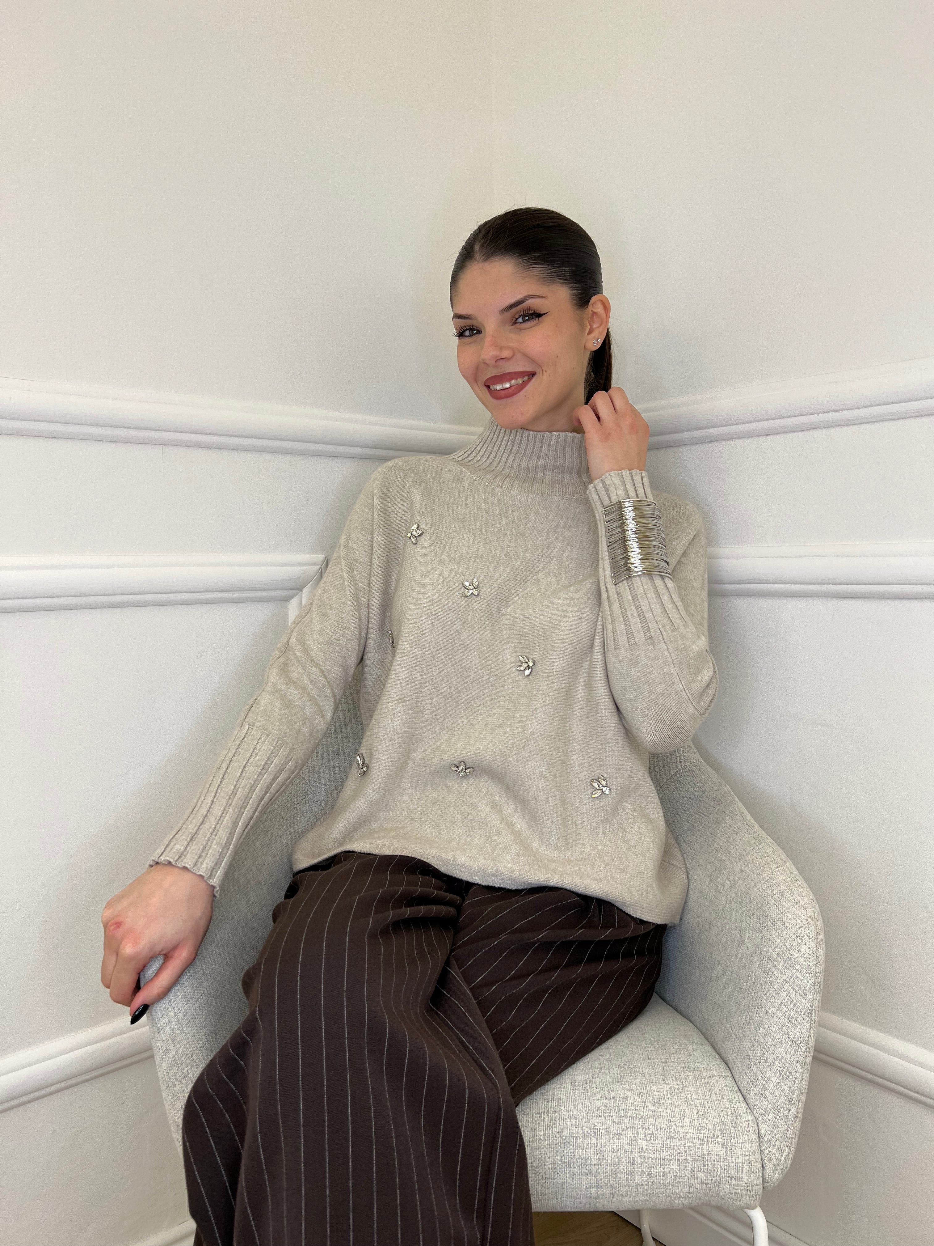 Maglia Cristalli 6026 Ecru